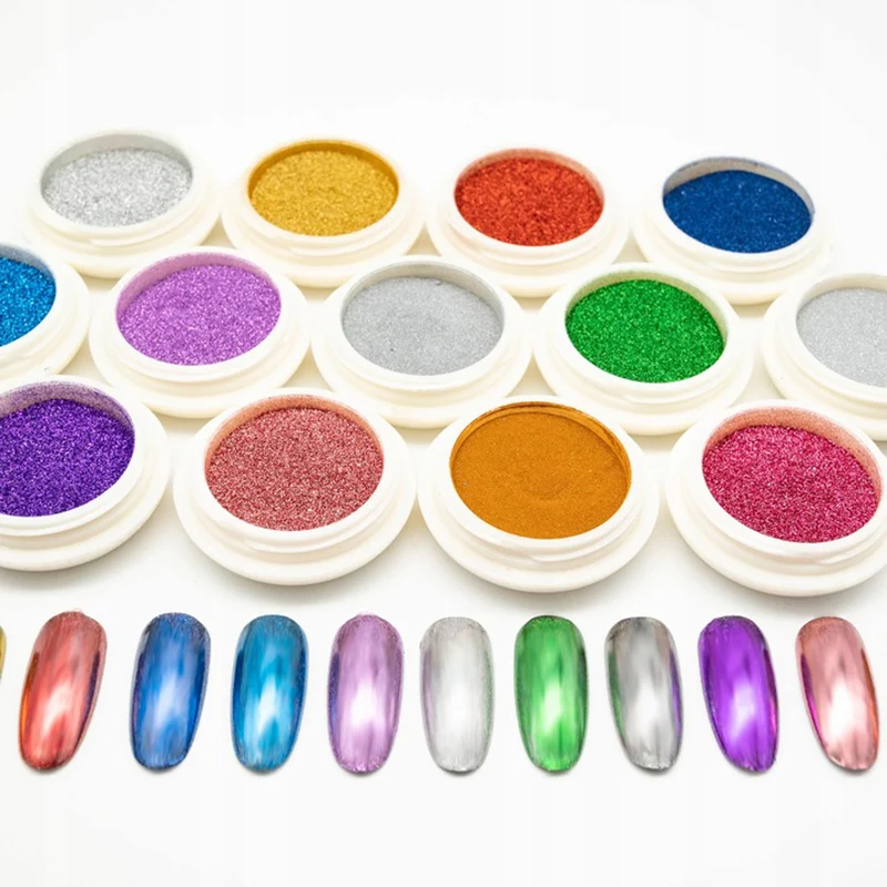 

1 Box Nail Glitter Powder Nail Art UV Gel Polish Chrome Flakes Dust Laser Nail Magic Mirror Pigment Manicure Decorations