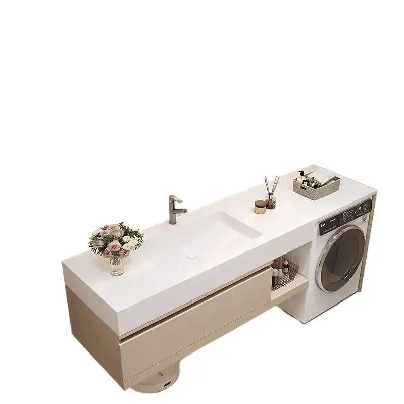 

Cream simple balcony washing machine set