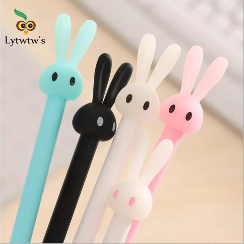 1 Piece Stationery Cartoon Cute Kawaii Rabbit Pen Creative School Office Supply Gel Pen gift Handles Bunny Sweet Lovely Pretty