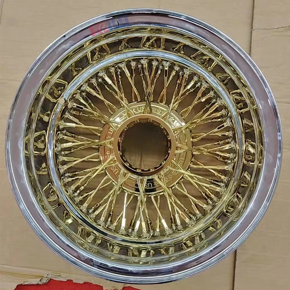New Steel Chrome Wheel Straight Rims Spoke Wire Wheels 127mm PCD 13 Inch 13x7