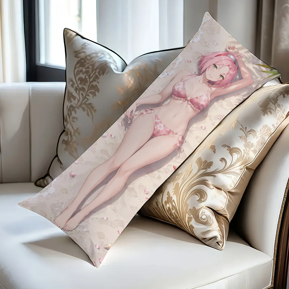 N-Naruto H-Haruno Sakura cushion cover Body Rectangle Pillow Cover Home Sofa living Room 51x137CM Dakimakura Case - view 4