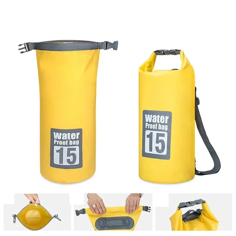 30L 20L 15L 10L 5L Waterproof Dry Bags PVC Folating Backpack For Kayaking Boating Swimming Rafting Beach Outdoor Sports Bag