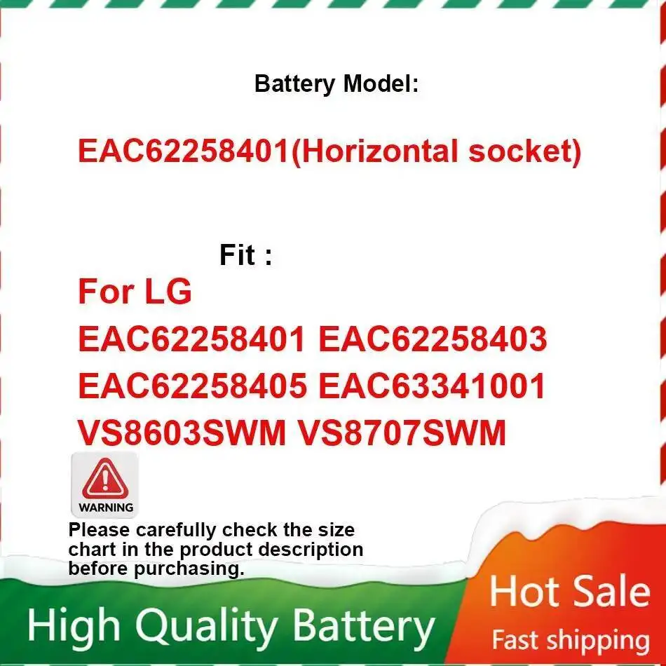 New EAC62258403 for LG Vacuum Cleaner Battery VS8400 VSF8606SWM VS7401C S86R VS86 EAC62258401 EAC62258405 EAC63341001 36Wh