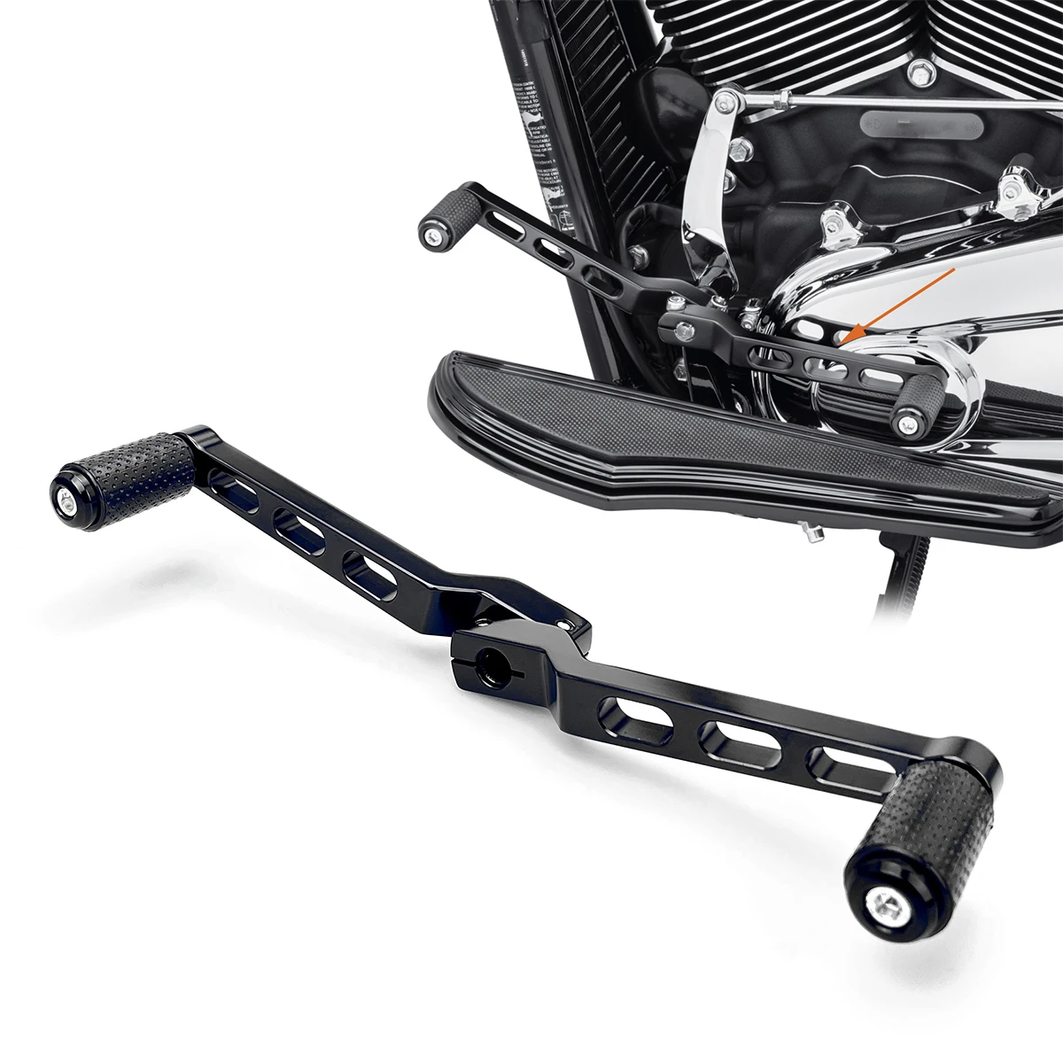 Black Defiance heel toe Shift Levers pedals For Harley Touring Road street glide roadking softail FLHX FLHR FLHT FLTR