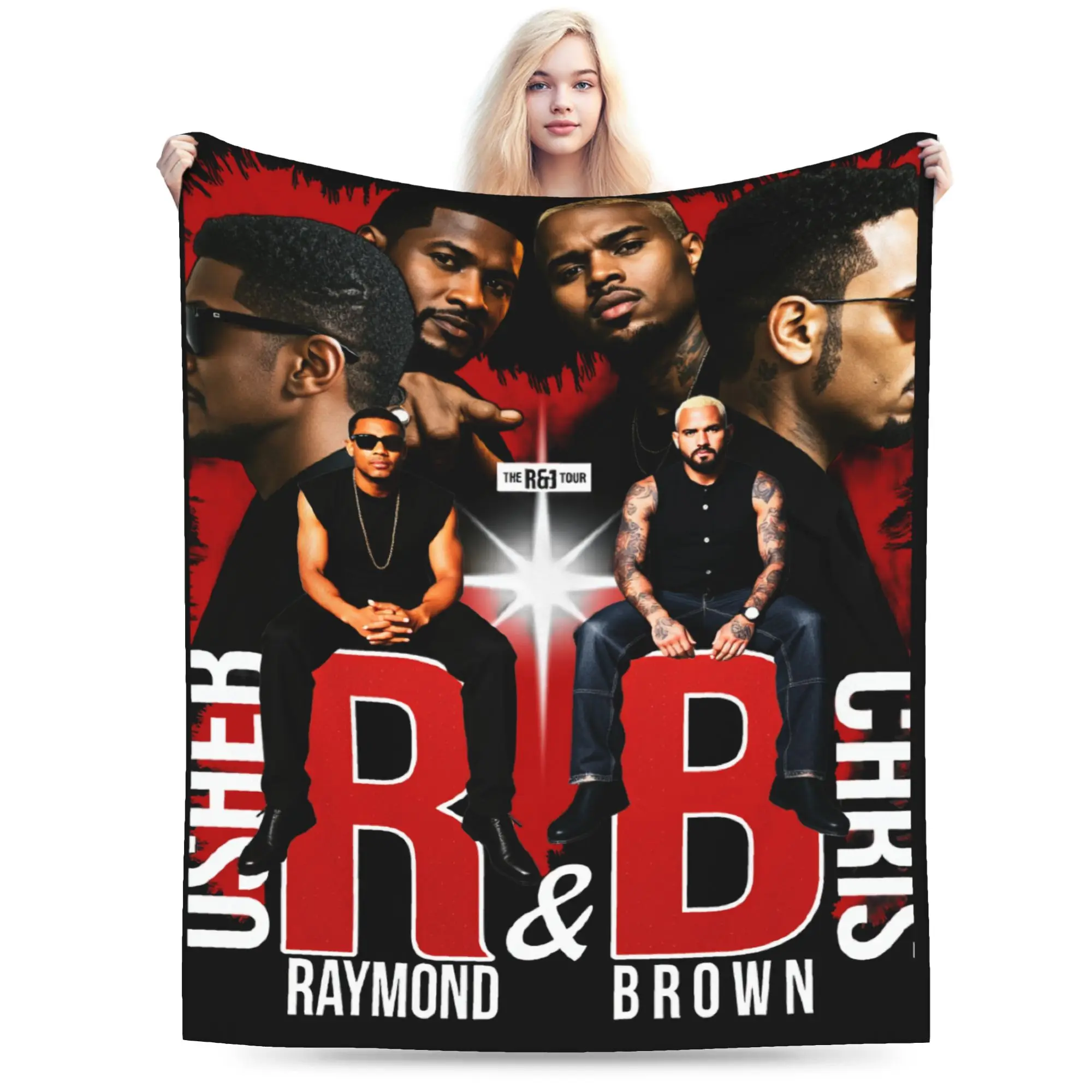 Warm Blankets Students Picnic Chris Brown And Usher The Rb Tour Bedding Throws  Raymond And Brown Bedspread For Bedroom Sofa Bed