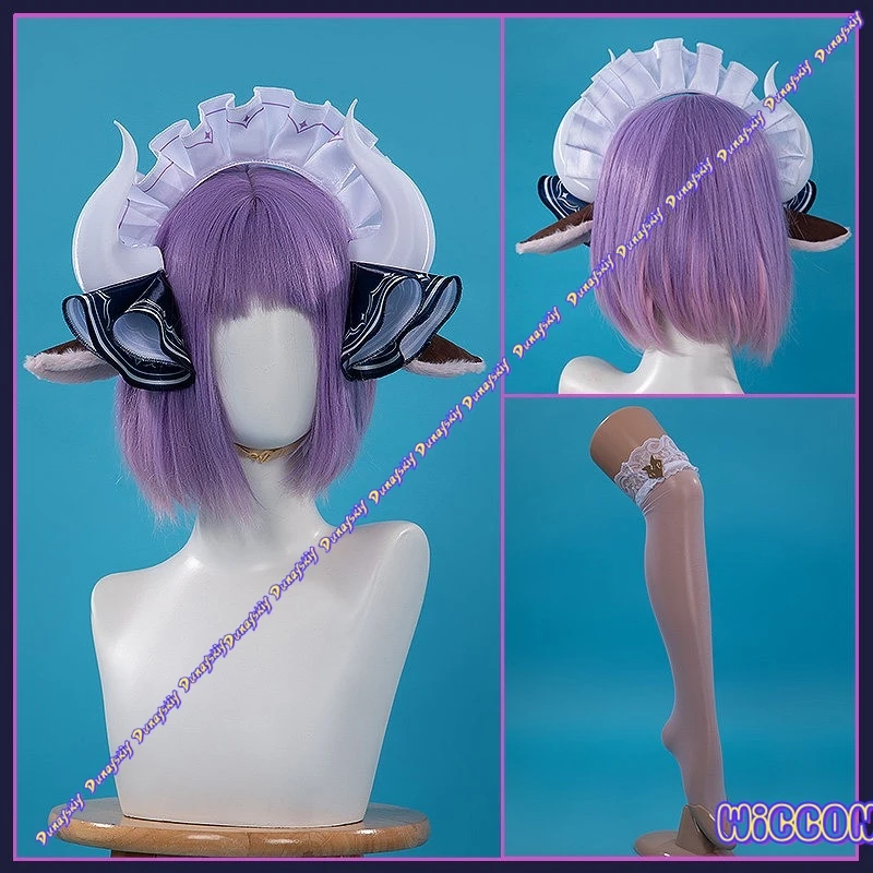 Cathbelle Azur Promilia Cosplay Blue White Chain Maid Dress Kawaii Style Women Costume For Anime Convention - view 2