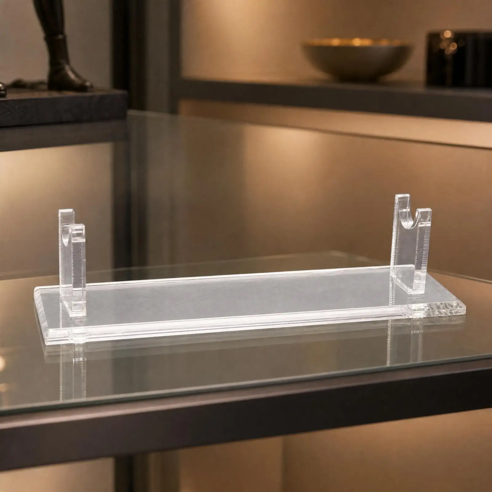 Horizontal Acrylic Sword Display Stand Holder for Medieval Replica Collection Desk Showcase Mount