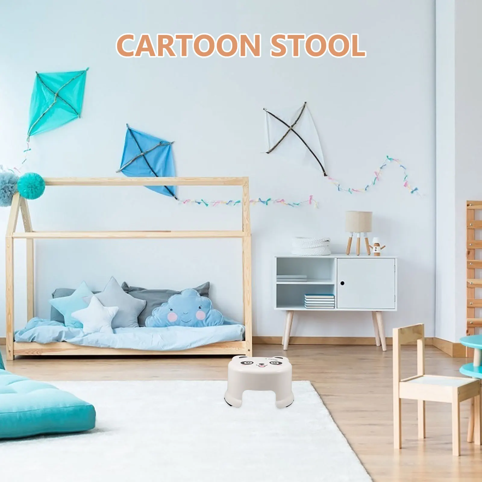 Cute Cartoon Non-Slip Plastic Stool Thickened Design Safe Bathroom Kids Step Stool Potty Training Toddler Toilet