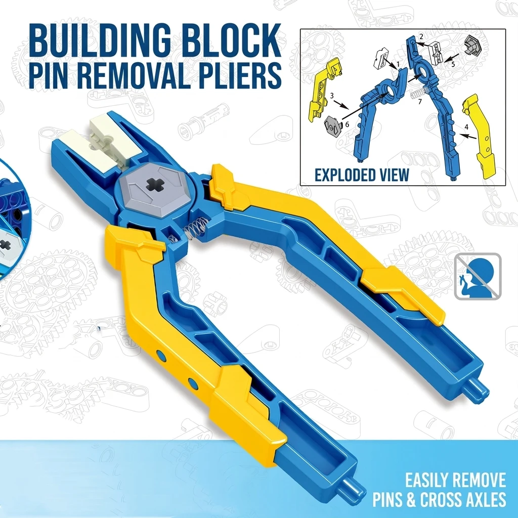 YGTITAN Building Block Separator Pliers, Pin Puller Tool for Technic Parts, with Hammer & Remover Kit