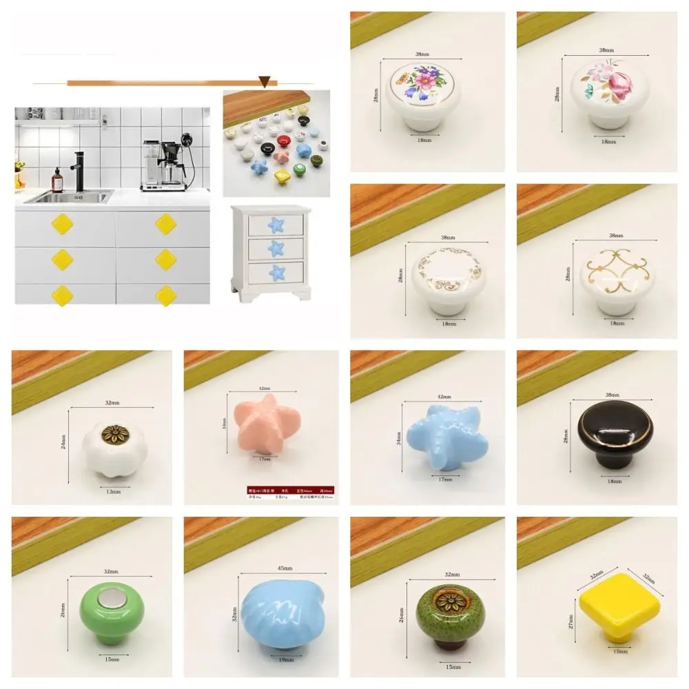 Manopola semplice per armadio in ceramica a foro singolo Maniglie rotonde per porte vintage Manopole per cassetti in stile europeo Armadietto per vino