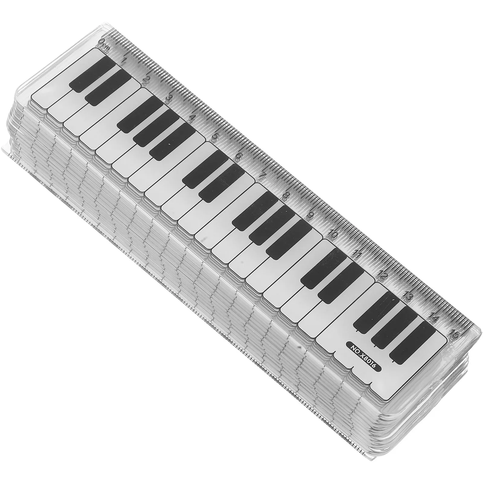 15Pcs Piano Keyboard Music Rulers Kids School Measuring Tools Clear Plastic Stationery Geometry Drawing Learning Supplies