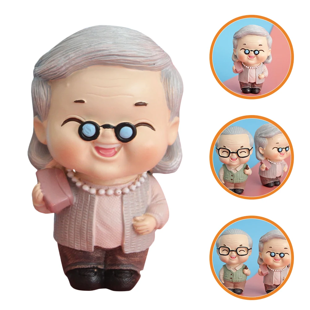 

Resin Cake Ornament Grandparent Topper Birthday Decor Party Decorations Cartoon Desktop Decor Small Lightweight Home Interior