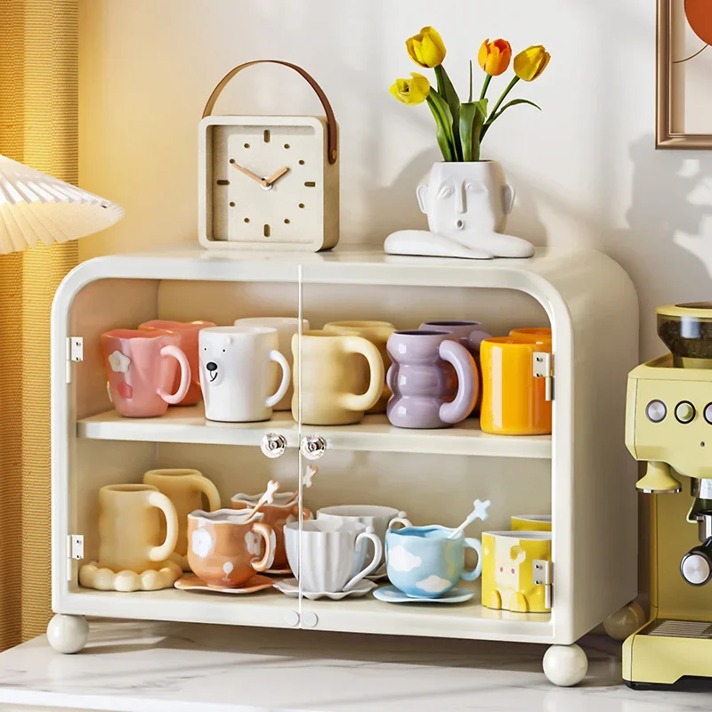 

Dust-proof storage rack, cup storage box, dining table surface