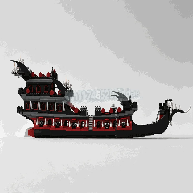 2578PCS Gothic Pirate Ship Building Blocks Sailing Vessel Model DIY Assembly Set Dark Ocean Adventure Display Festival Gift Toy