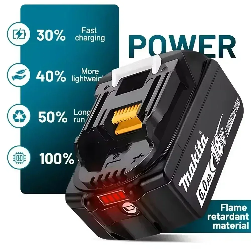🔋 بطارية ماكيتا 6Ah/5Ah معتمدة من 3C لاستبدال بطارية ليثيوم ماكيتا 18 فولت BL1830B BL1850B BL1860B BL1815 🔥 #4