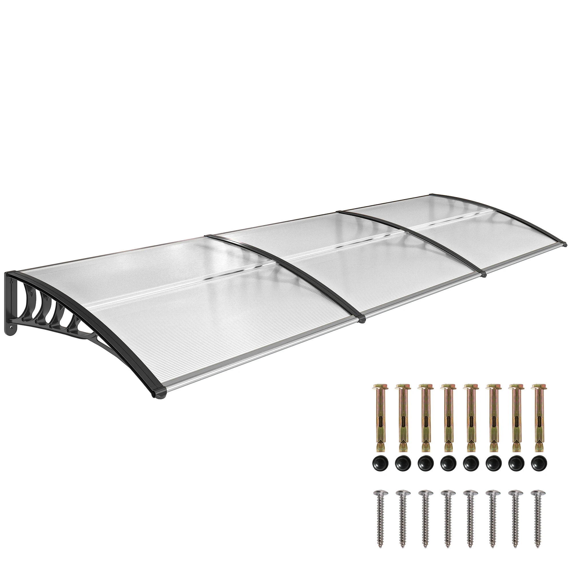 Outsunny Tejadillo de Protección contra Sol y Lluvia para Puertas 90x295x23,5 cm
