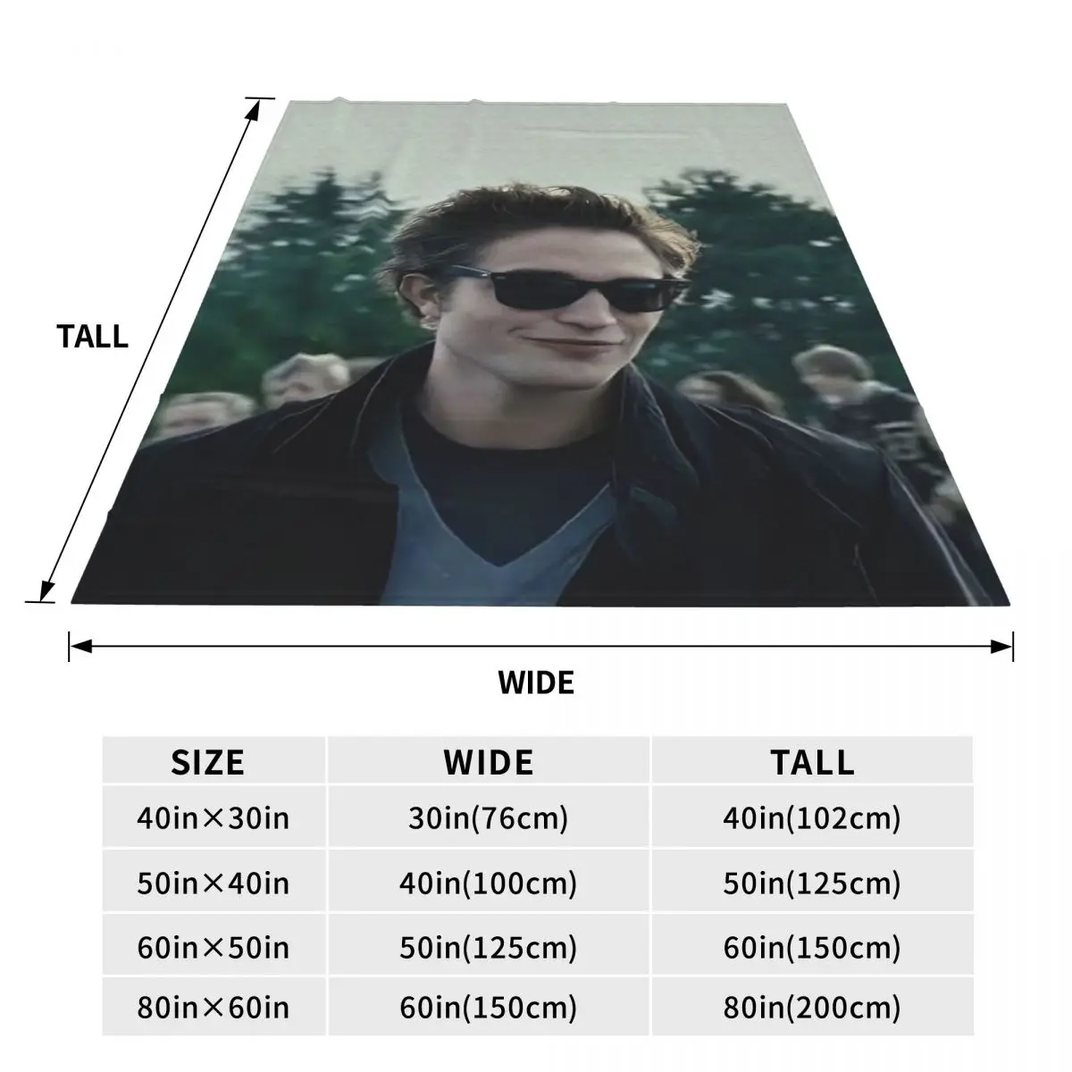 The Twilight Saga Edward Cullen Blankets Fleece Sofa Throw Blanket Warm for Couch Bedding Travel Throws Bedspread Quilt