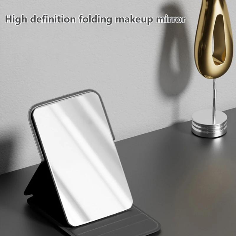 Hand-held Desktop Stand Mirror High Definition Folding Makeup Mirror Light Weight Easy To Carry Vanity Mirror Cosmetic Tools