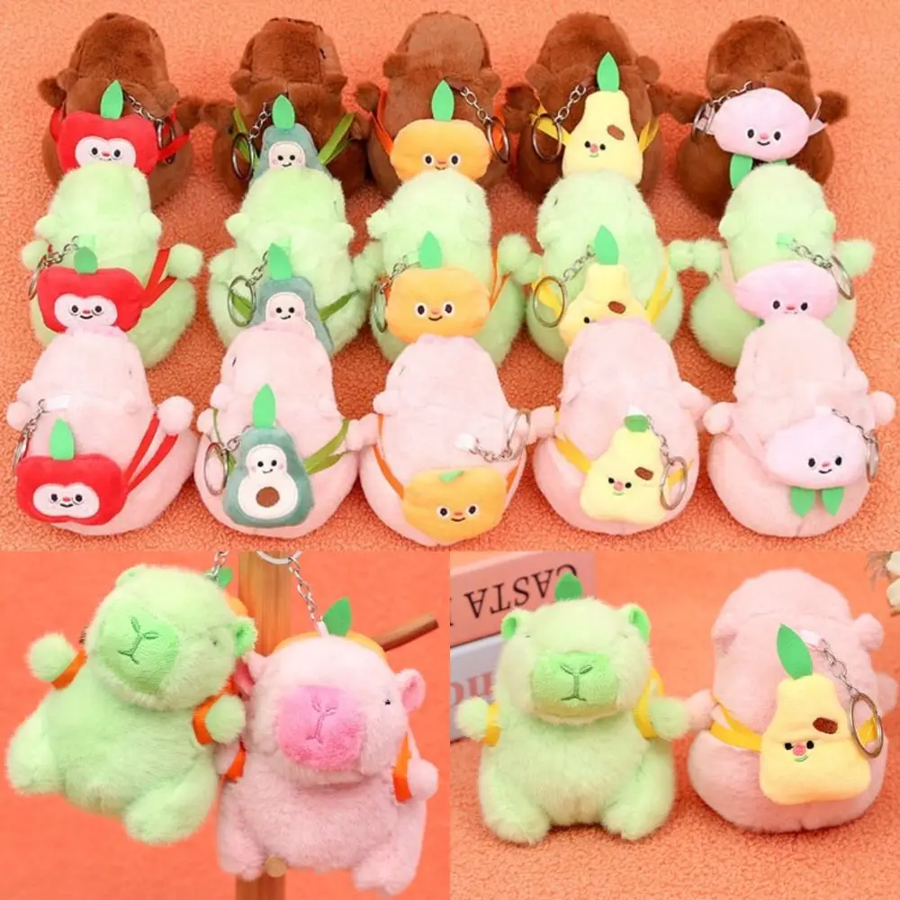 Multicolor Capybara Plush Toy Capybara Pendant Dolphin Green Pendant Charcoal Green Dolphin Bag Pendant Small Doll Keychain