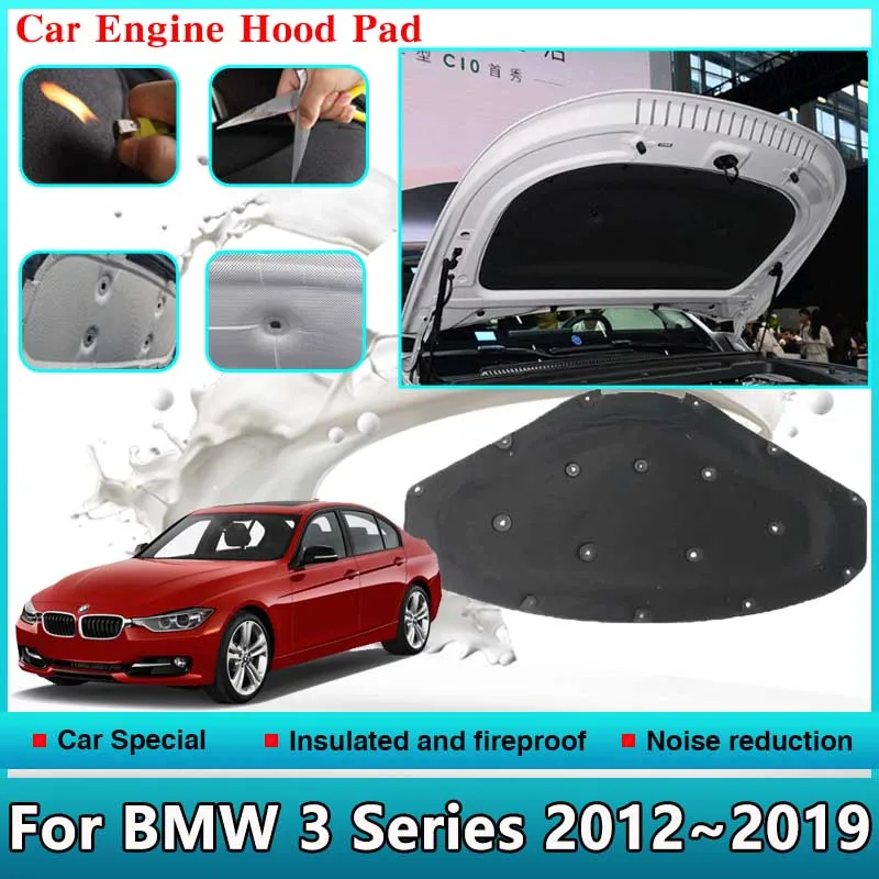 

Car Front Hood Engine Sound Heat Pads For BMW 3 Series F30 F35 2012~2019 Firewall Soundproof Insulation Cotton Cover Accessories