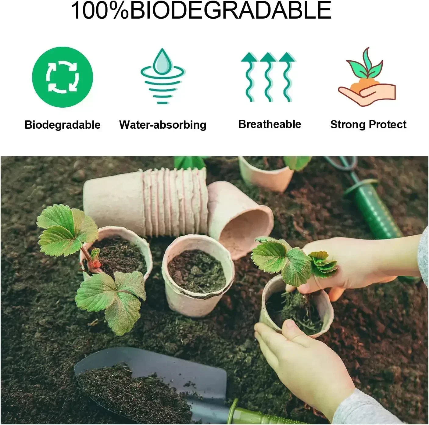 New Germination Tray Biodegradable Transplanter Pulp Paper Flower Plant Peat Pots Transplant Seedlings Pots Seed