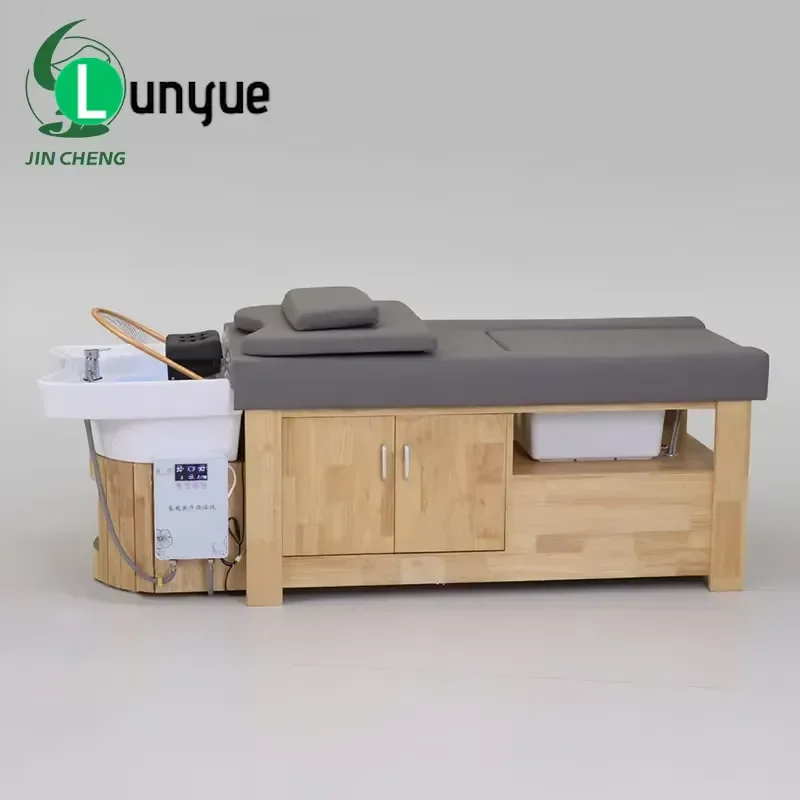 Modern Multifunctional Beauty Shampoo Bed for Head Spa Thai Massage Foot Washing Treatment Lie Down Furniture
