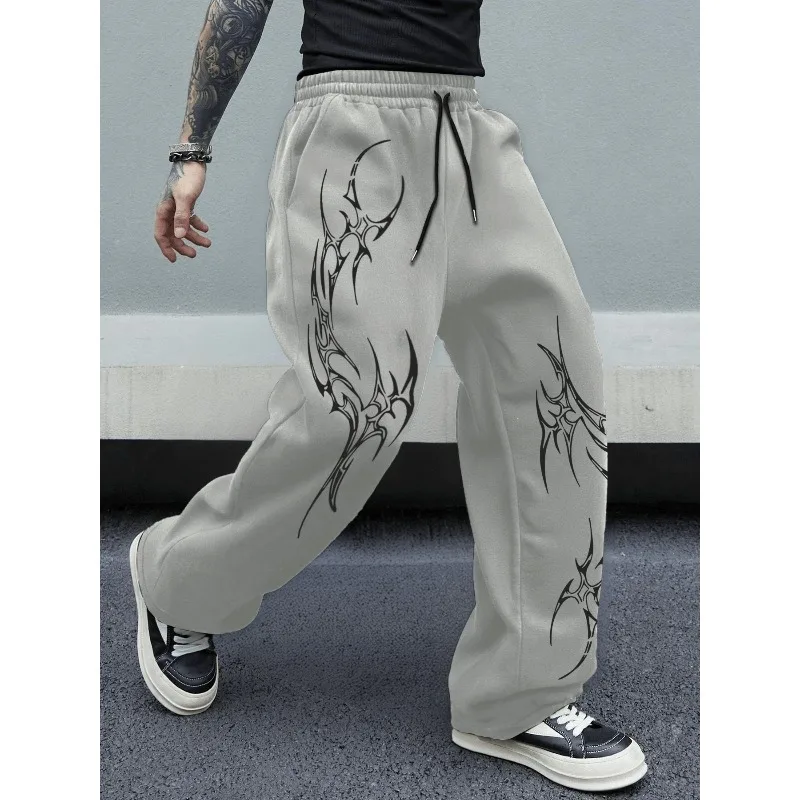 

Gothic Print Straight-Leg Sweatpants Loose Fit Unisex Street Casual Comfortable Sportswear Fashion Trousers harajuku sweatpants