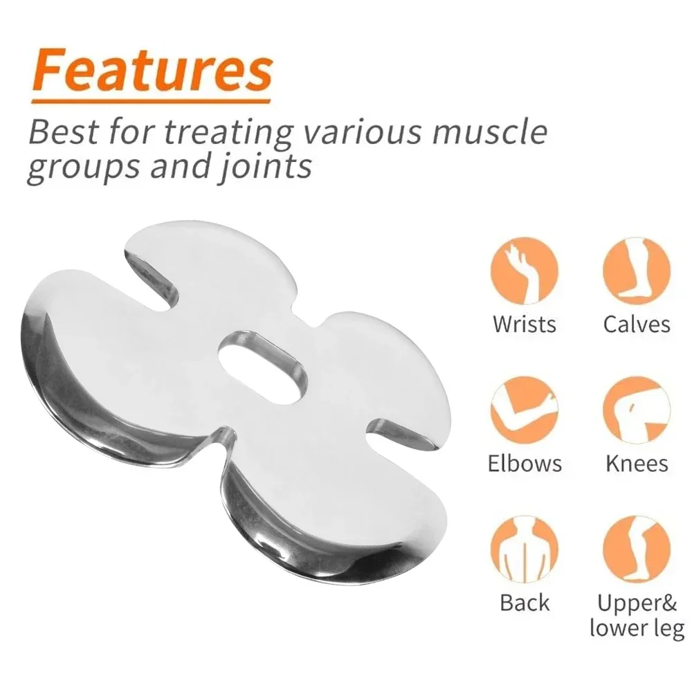 1-teiliges Muskelschaber-Werkzeug für die IASTM-Therapie – Gua-Sha-Werkzeug aus Edelstahl für myofasziale Entspannung und Tiefengewebemassagegerät