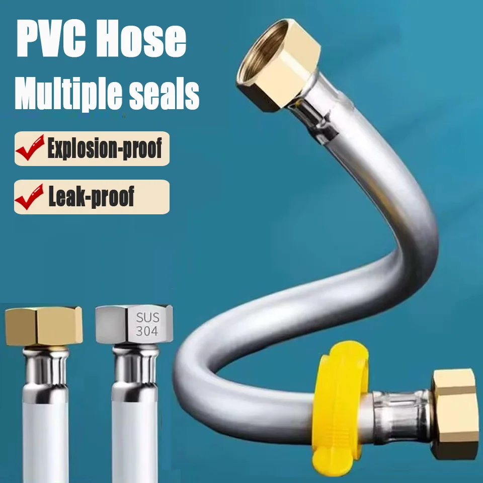 

G1/2 Универсальный душевой шланг высокого давления от 20 до 200 см Взрывозащищенная трубка из ПВХ с защитой от намотки Гибкая трубка Аксессуары для ванной комнаты