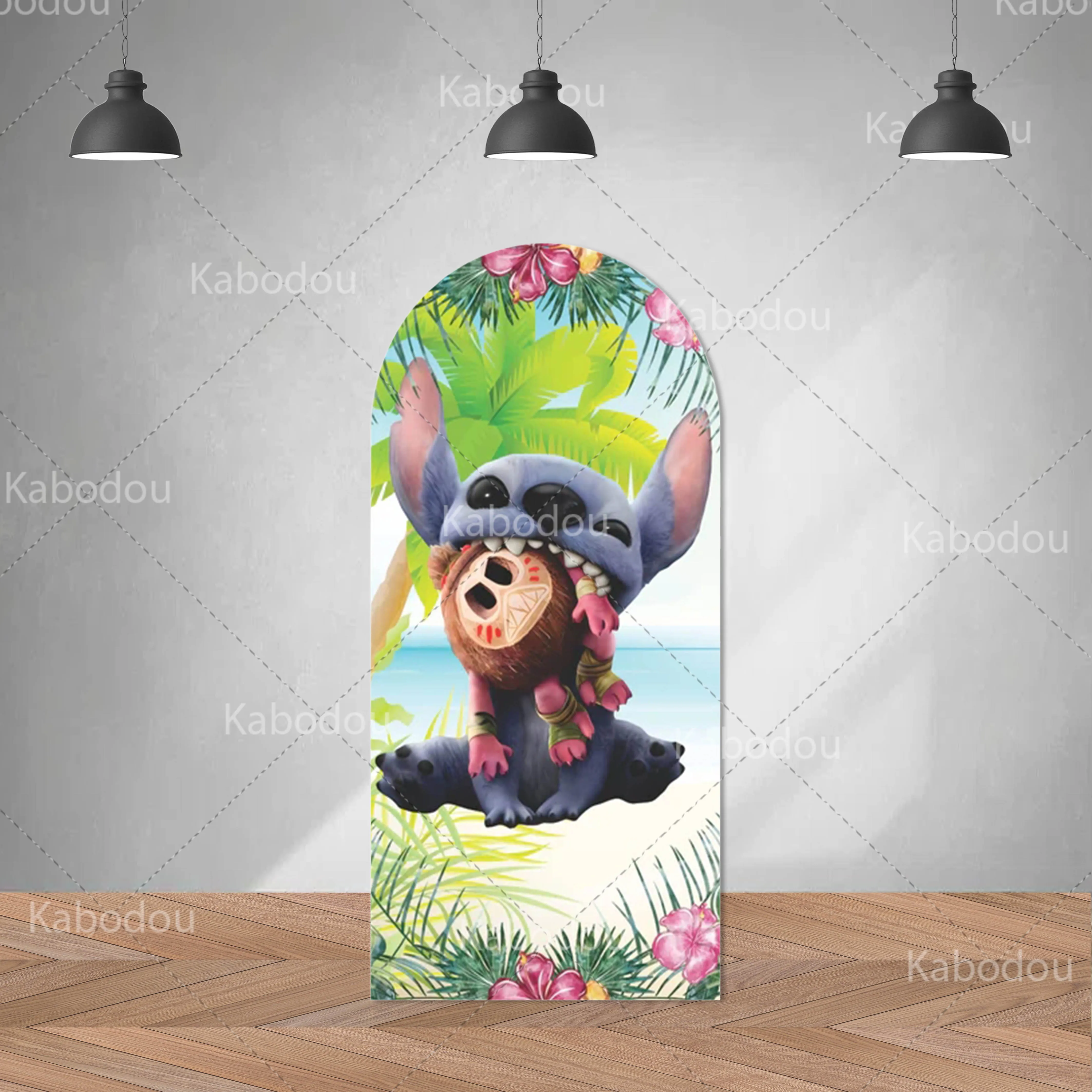 Lilo e ponto pano de fundo arco capa dupla face festa de aniversário do miúdo dos desenhos animados decoração chá de bebê foto fotografia fundo