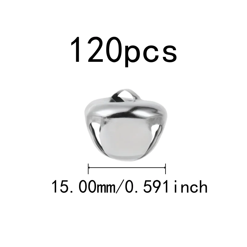 120 pcs 15mm Cross Bells, Clear Crisp Sound, suitable for Wedding Decoration, Metal Alloy Material, Multipurpose, Silver