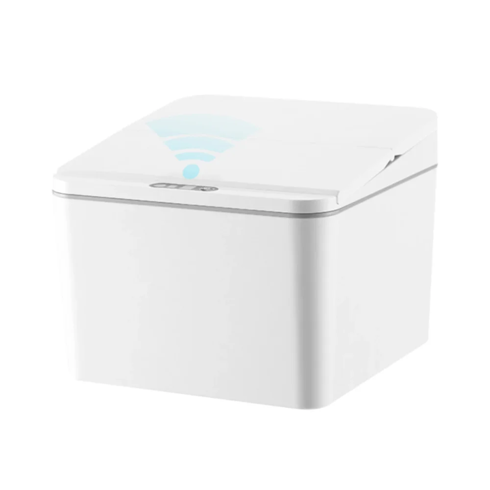 

С крышкой, электрический сенсорный мусорный бак, настольный дизайн, 4 л, умный мусорный бак для хранения, портативный дизайн, автоматический датчик