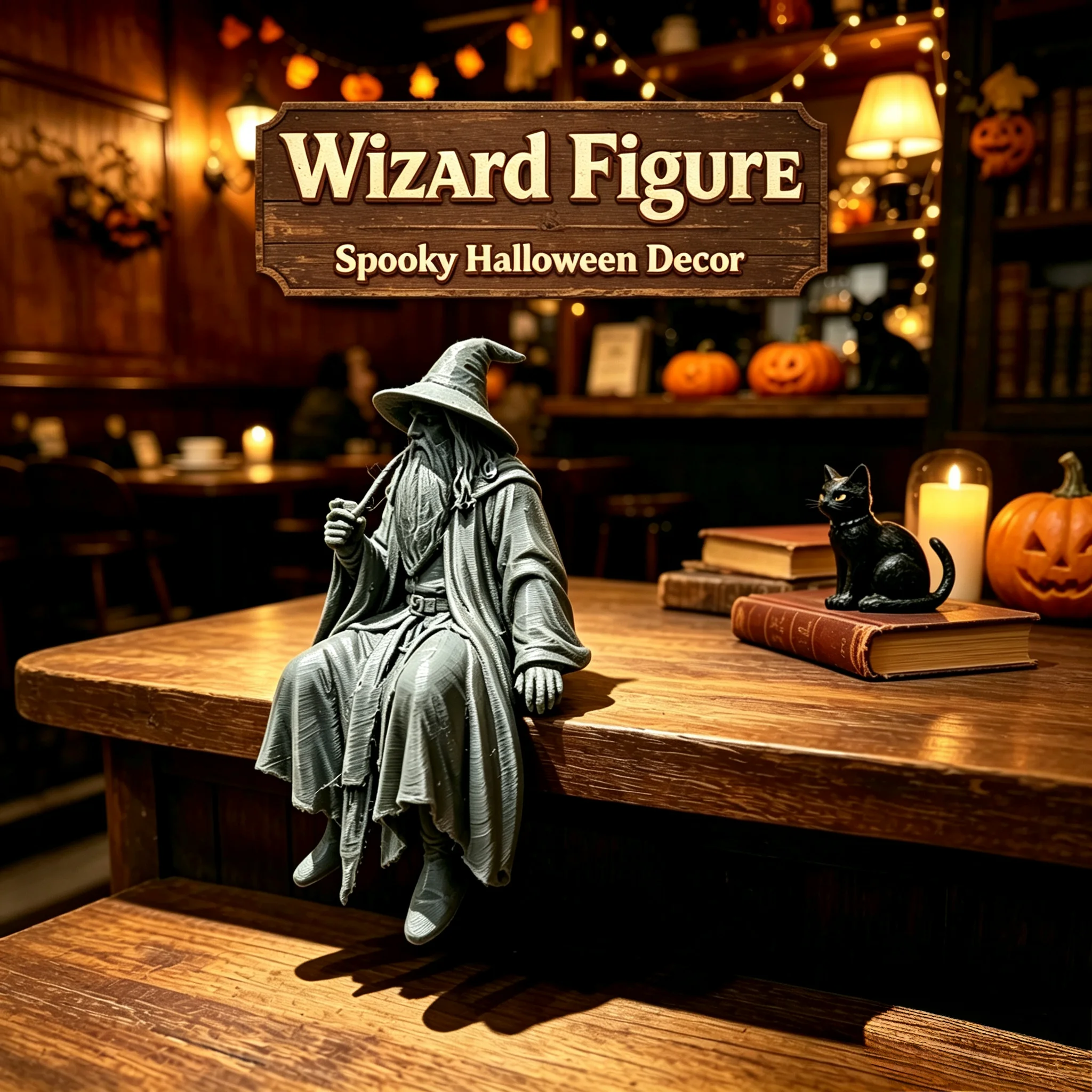 Fantasy Wizard Sitting Desktop Ornament Bookshelf Monitor Edge Decor Halloween Gift Boys Craft Play Tide Home Decor