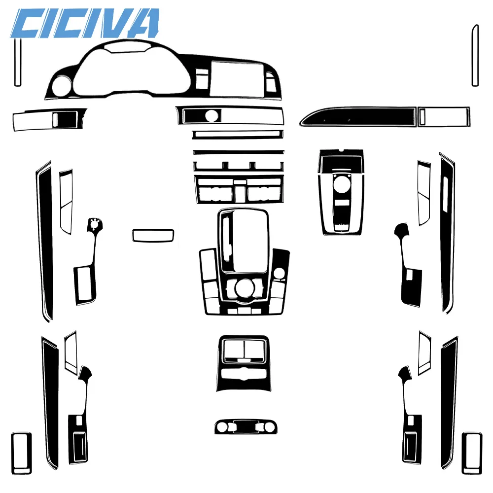 

For Audi A6 S6 C6 2005-2011 Piano Black Instrument Navigation Radio CD Shift Lift Panel Car inside Trim Accessories Sticker