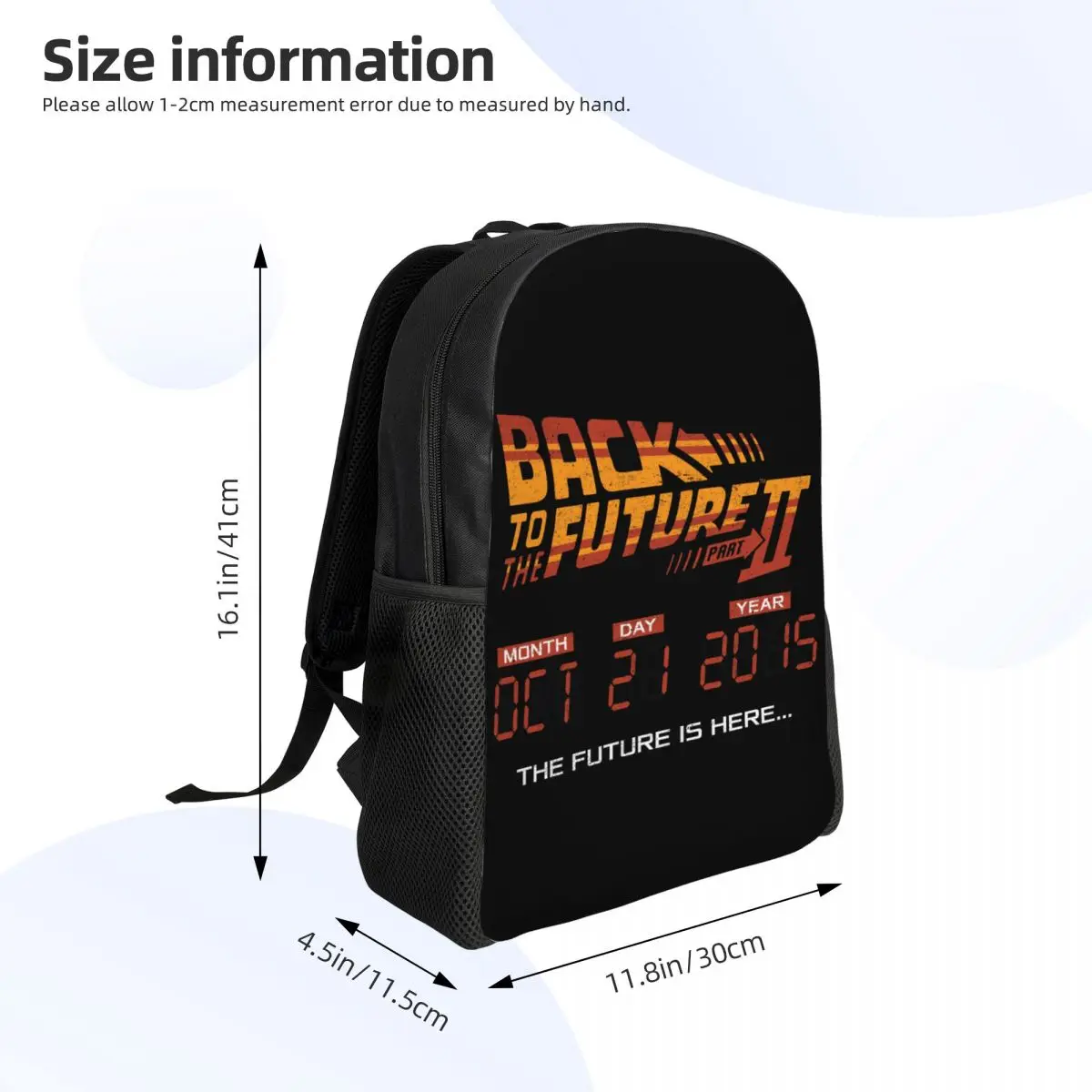 Hill Valley Reise rucksack Frauen Männer Schule Computer Bücher tasche zurück in die Zukunft Marty McFly Film College Student Daypack Taschen