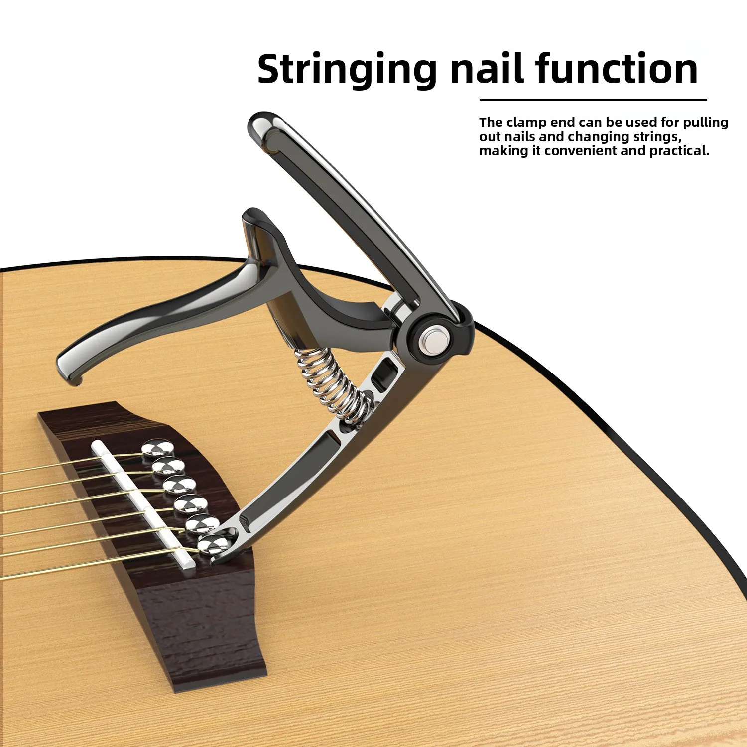 5pc Three-in-one String Nail Cutter String Pick Pick Capo Guitar Folk Electric Guitar Dual-purpose Guitar Instrument Accessories