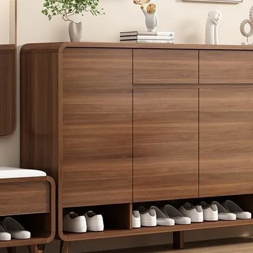 

All solid wood shoe cabinet room shoe cabinet bedroom household shoe cabinet heightened and widened living room thickened new Ch