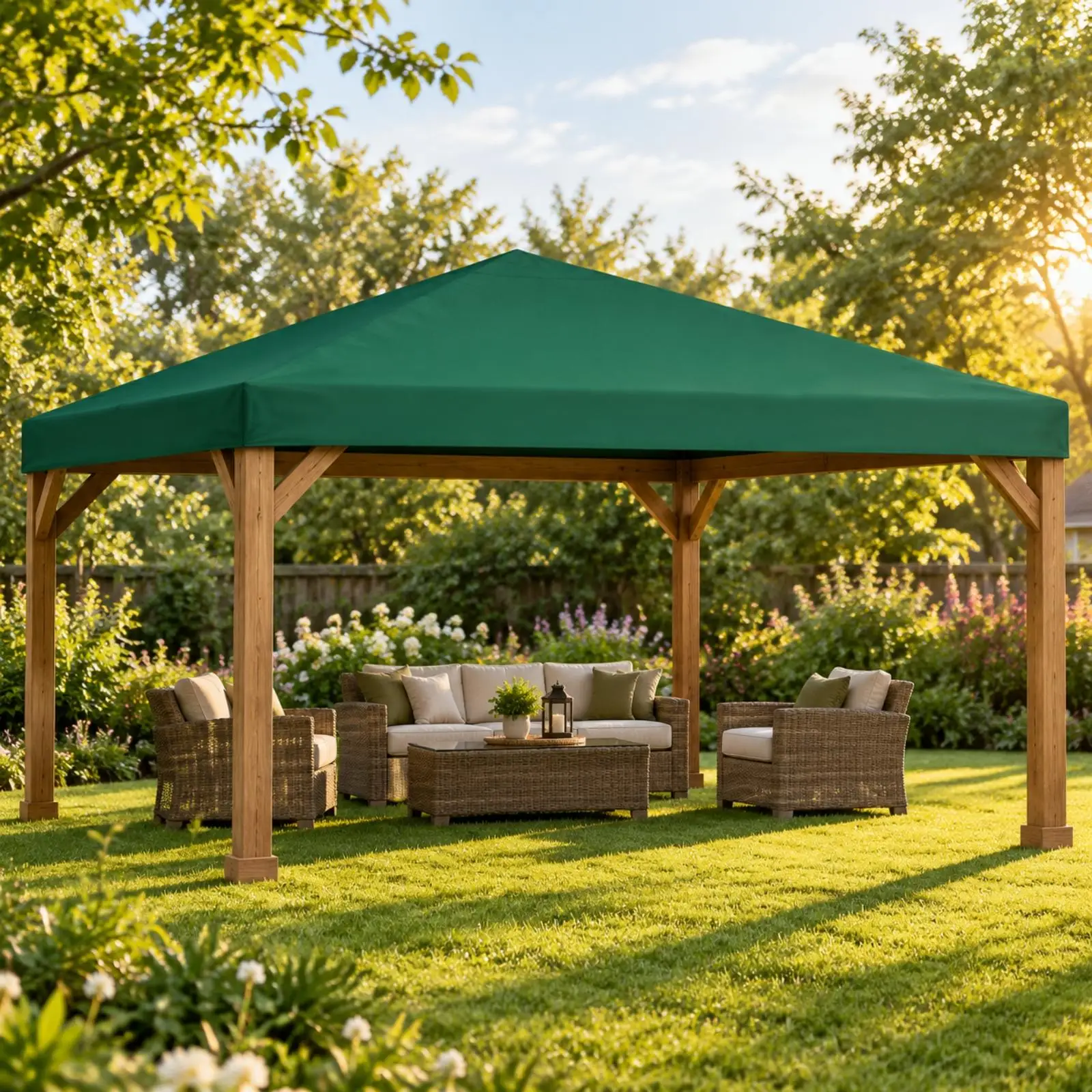 3x3 Gazebo Canopy Replacement Cover Shade-Providing 3m X 3m Gazebo Replacement