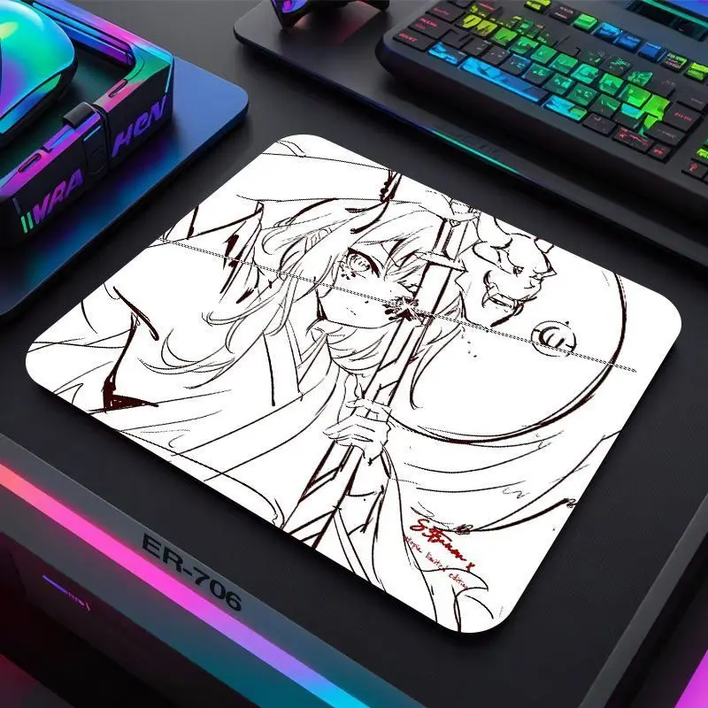 

Аниме Girl Line Art Жесткий мультяшный милый стеклянный игровой коврик для мыши - фотоэлектрическая поверхность для FPS eSports, масляный/водостойкий настольный коврик