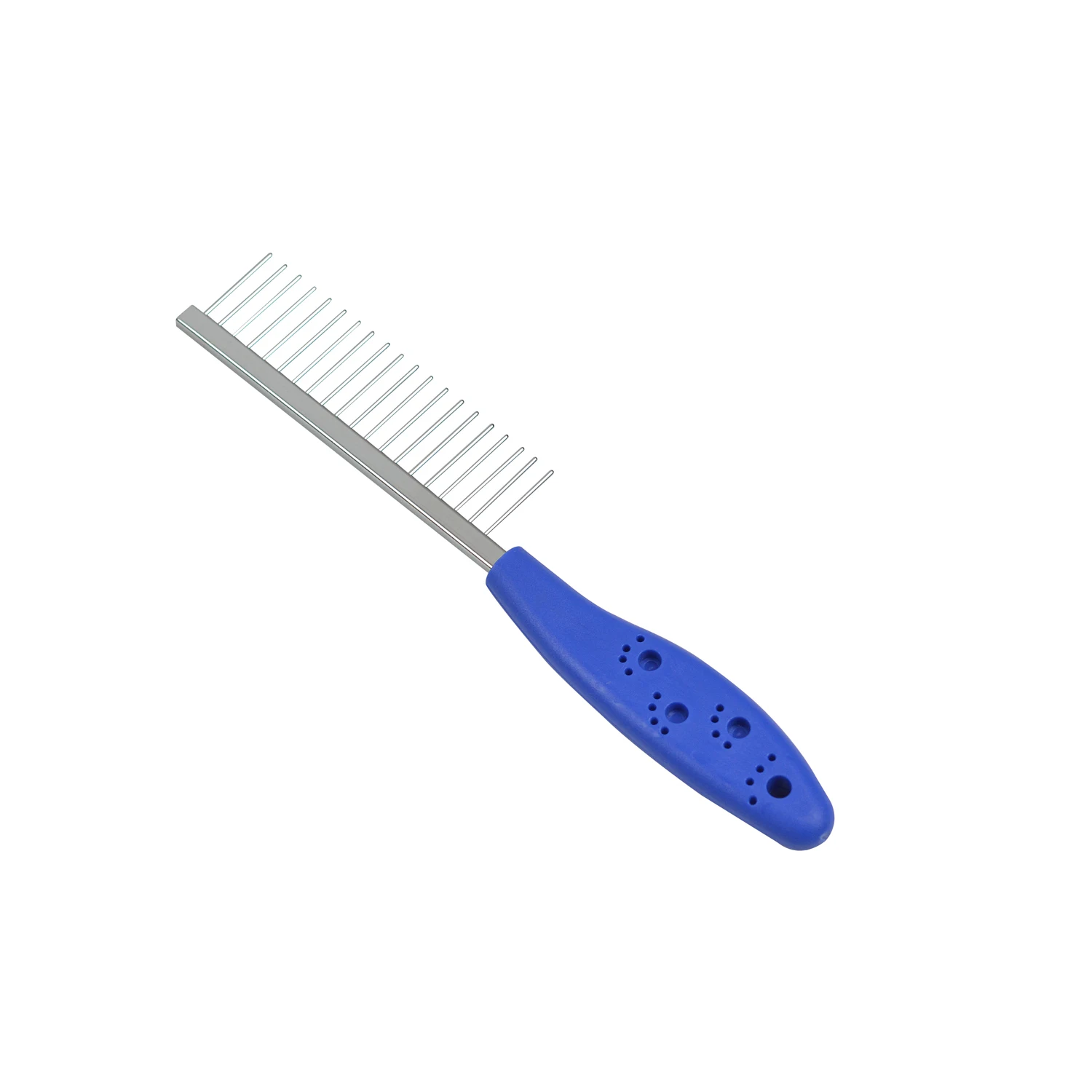 

1 PC Blue Stainless Steel Hair Comb with Non-slip Handle Flat Tooth Comb for Hairdressing Styling Tool Pet Comb Hair Tool