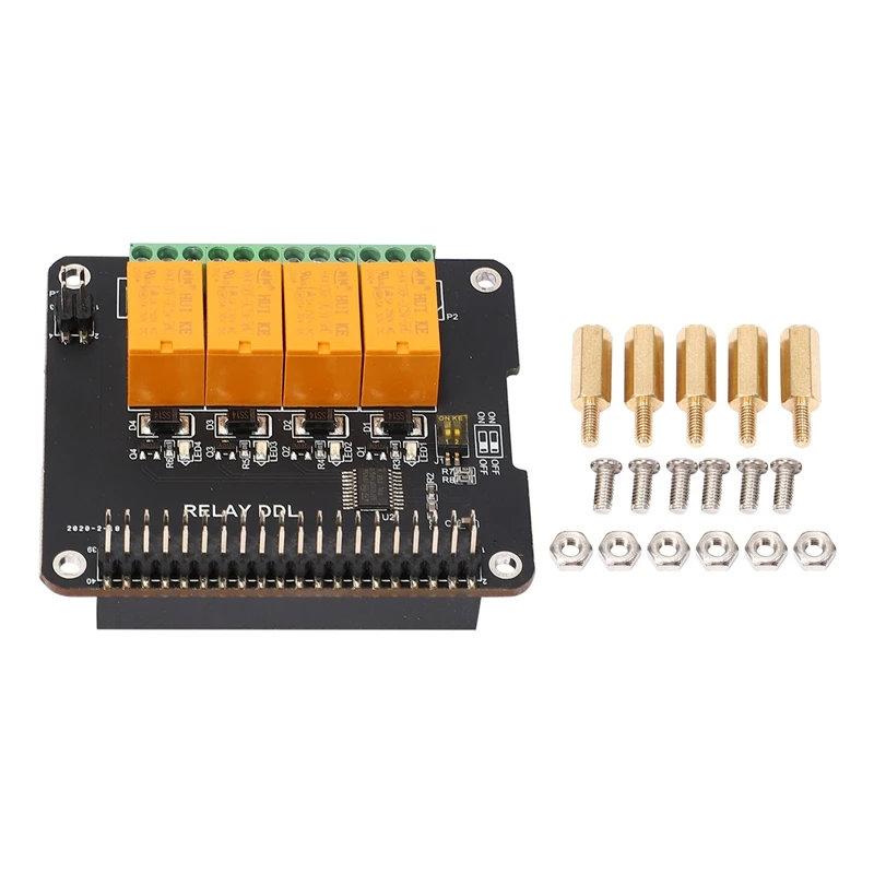 

52Pi 4-Channel Relay Hat Board For Raspberry Pi 4 B / 3B + (Plus) / 3B / 2B, Excluding Rpi Board