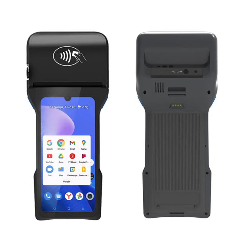 

Android 14 handheld POS terminal sales point system cash register with 6.26" Screen NFC Reader 58/80mm receipt printer Scanner