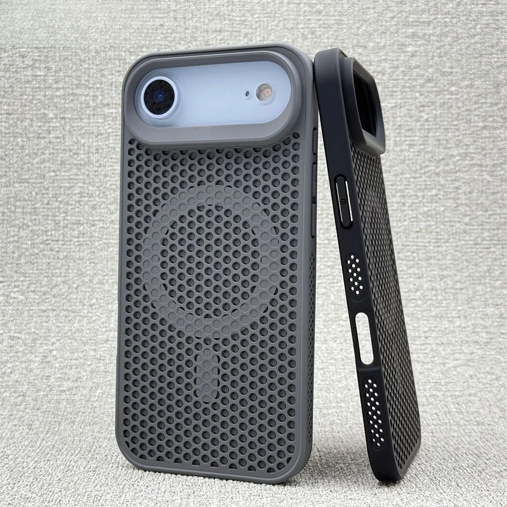 Чехол для iPhone 17 Pro Max, сотовый рассеиватель тепла, дышащая магнитная задняя крышка с беспроводной зарядкой для iPhone 17, воздушный корпус