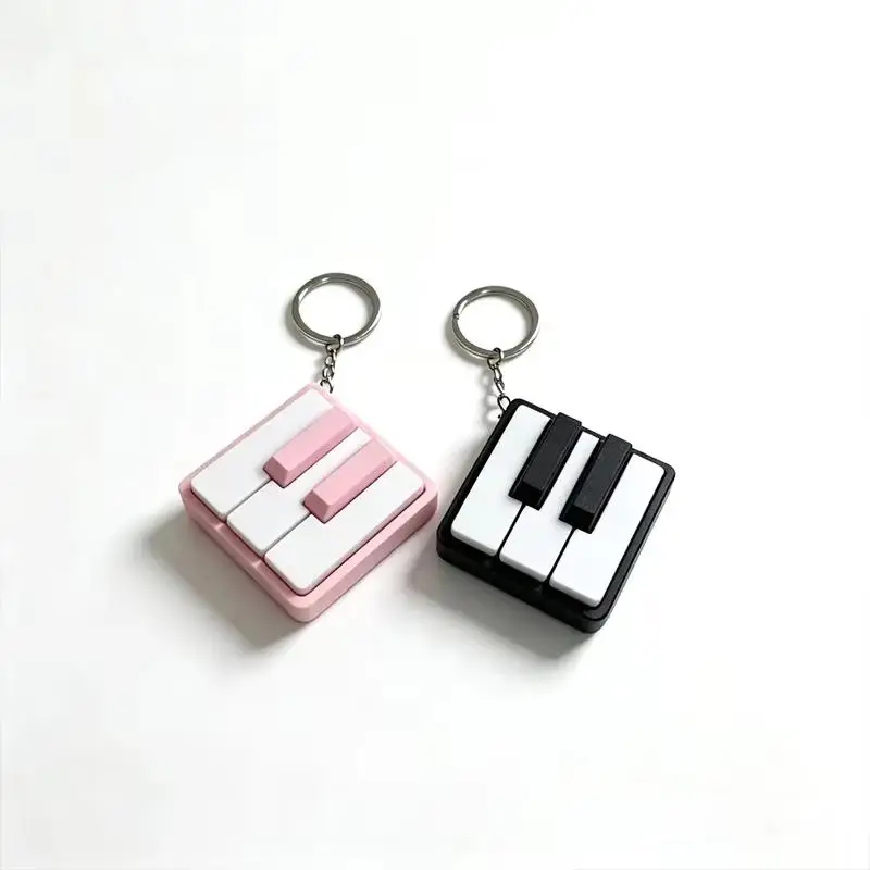 Sensorischer Stressabbau-Schlüsselanhänger, 3D-gedrucktes Mini-Klavier-Keyboard, Klicker-Fidget-Spielzeug, Büro-Schreibtisch-Deko, Souvenir-Geschenk – Detail 5