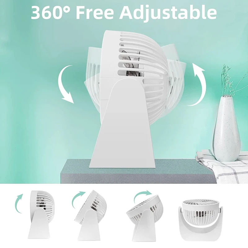 Mini-Ventilator, leiser USB-Lüfter, kleiner 360 ° Tisch ventilator, USB-Tisch ventilator mit 3 Geschwindigkeiten, Tisch ventilatoren für Auto, Schlafzimmer, Wohnmobil