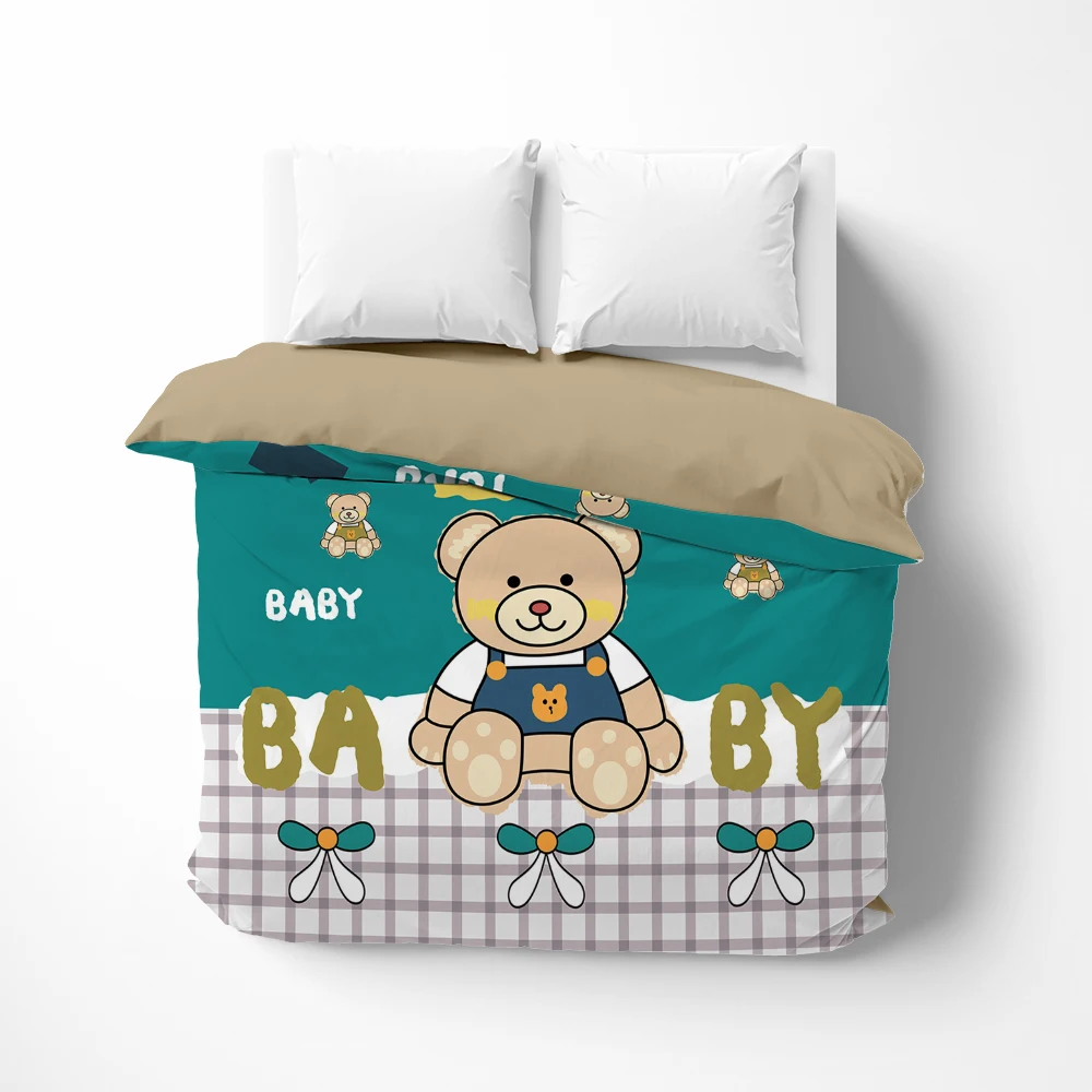 Funda nórdica 3D para niños y bebés, edredón/Manta/cómoda funda de cama de lujo 135 140x200 150x200, oso retro de dibujos animados