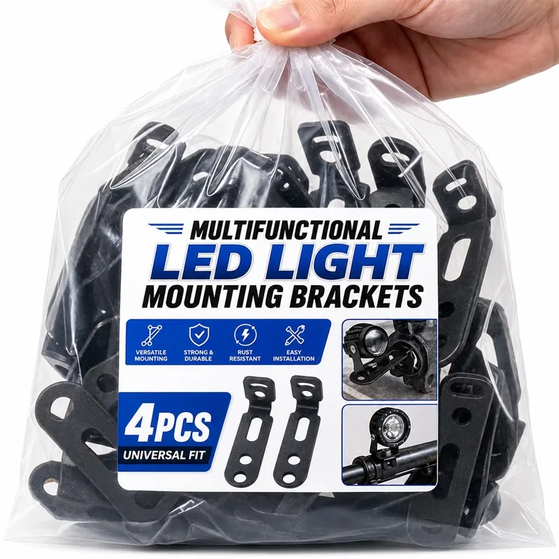 LED Motorcycle Spotlight Bracket Fog Light Mount Clamp Holder Carbon Steel for Handlebar Crash Bar Bumper Tube Electric Bike Kit