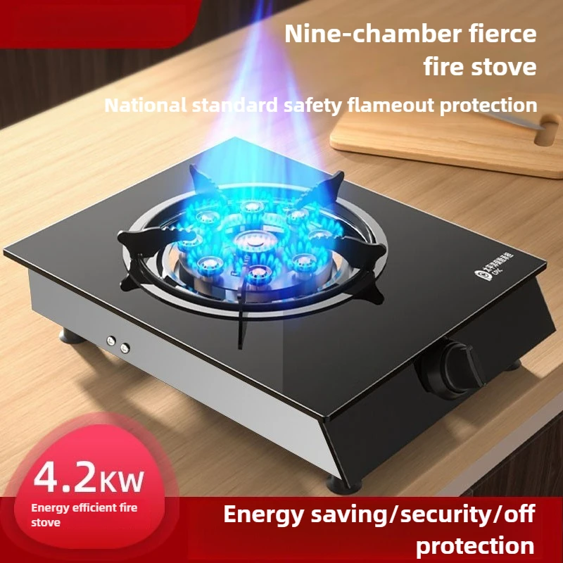 Gasherd Einzelherd Haushalt Energiesparender Desktop Feuer Gasherd Flüssiggas Natürliches energiesparendes rotierendes Zündmodell