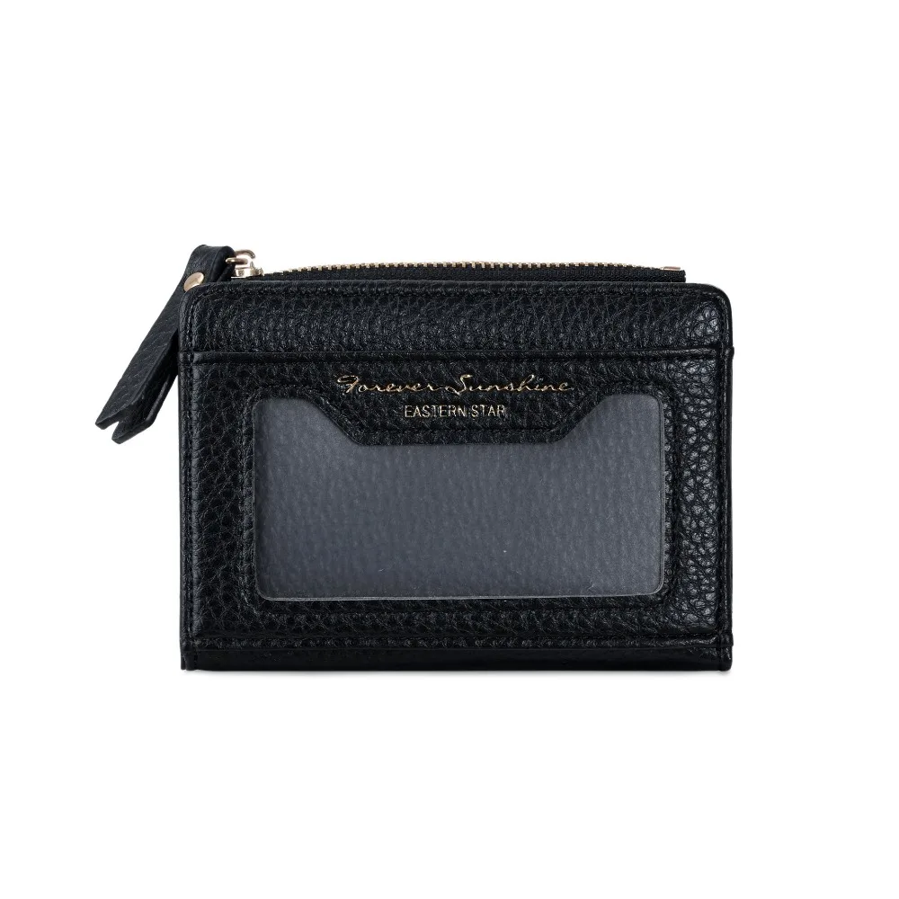 Trendy Multicolor Short Wallet Zipper Closure Pu Leather Ita Bag Wallet Compact Size Multi Card Position Coin Purse for Students