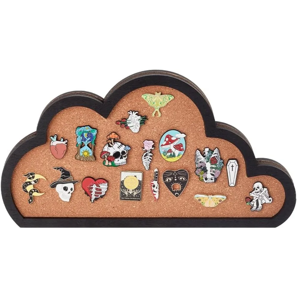 

Cloud Pin Board Cork Board Wall Mounted Cork Board, 0.8" Thick Bulletin Display Board for Brooch Pin Storage, Office Home School